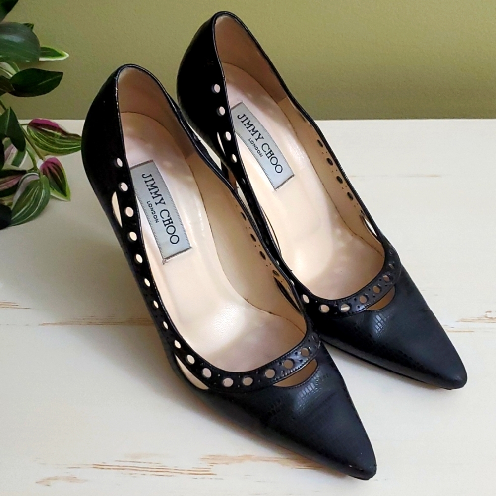 Jimmy Choo | Black Leather Pumps Sz 37